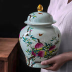 Ceramic Tea Pot Chinese Retro Graffiti Sealed Jar with Lid Tea Storage Pot Porcelain General Jar Home Decoration Canister Set - Grand Goldman