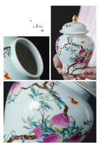 Ceramic Tea Pot Chinese Retro Graffiti Sealed Jar with Lid Tea Storage Pot Porcelain General Jar Home Decoration Canister Set - Grand Goldman