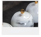 Ceramic Tea Pot White Porcelain Tea Caddy Sealed Storage Tank Canister Kitchen Storage Containers General Can Home Decoration - Grand Goldman