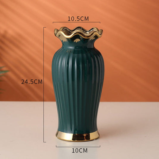 Ceramic Vase Anchor Gold Lotus Leaf - Grand Goldman