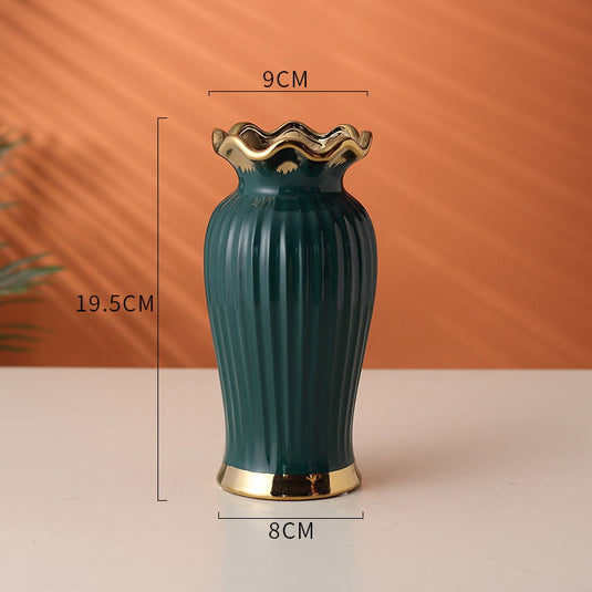 Ceramic Vase Anchor Gold Lotus Leaf - Grand Goldman