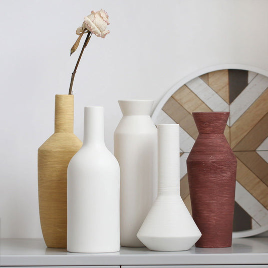 Ceramic Vase Brushed Nordic Modern Minimalist - Grand Goldman