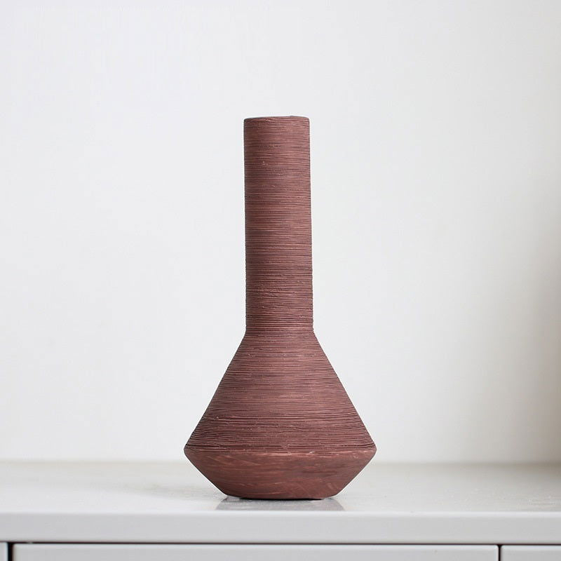 Ceramic Vase Brushed Nordic Modern Minimalist - Grand Goldman