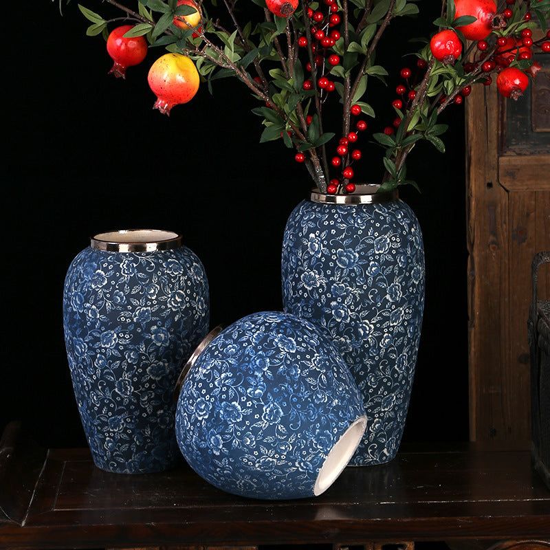 Ceramic Vase Chinese Style Retro Blue And White Porcelain - Grand Goldman