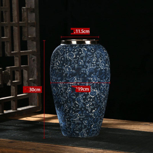 Ceramic Vase Chinese Style Retro Blue And White Porcelain - Grand Goldman