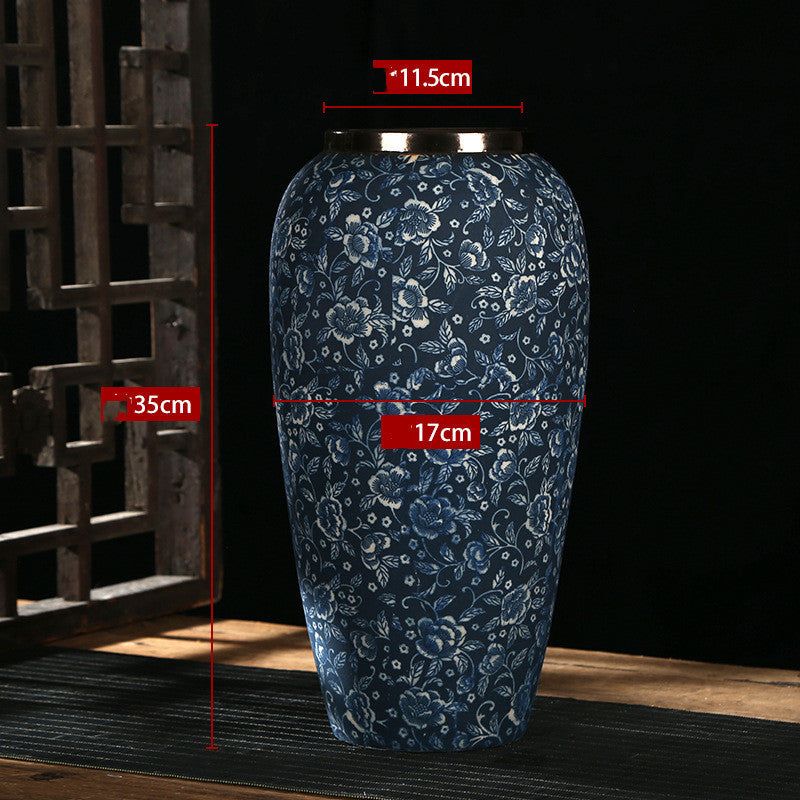 Ceramic Vase Chinese Style Retro Blue And White Porcelain - Grand Goldman