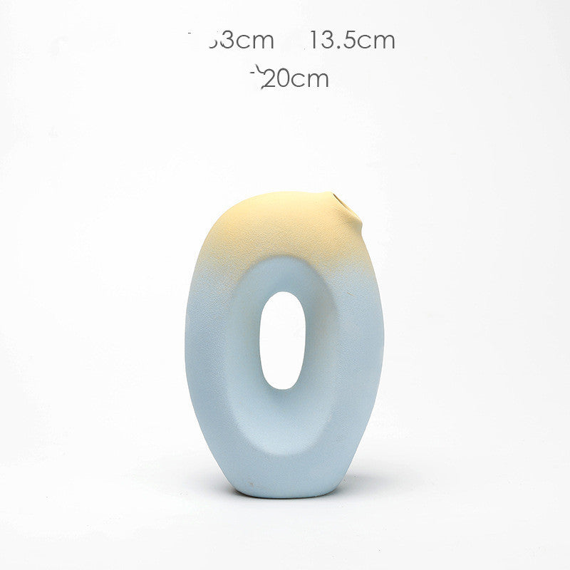 Ceramic Vase Creative Living Room Dried Flowers Flower Arrangement Floral Decorations - Grand Goldman