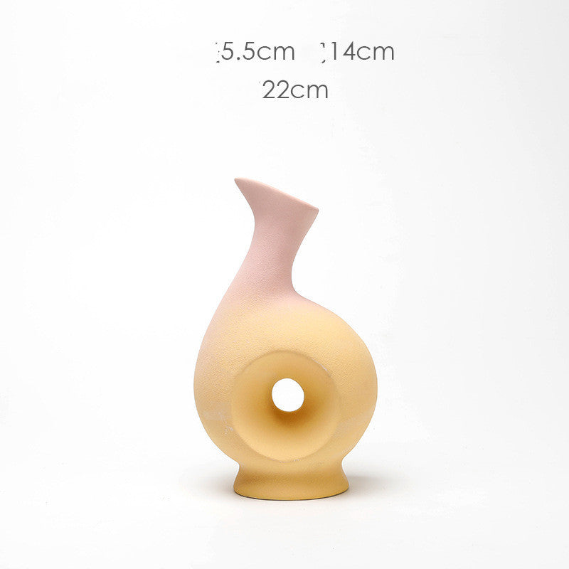 Ceramic Vase Creative Living Room Dried Flowers Flower Arrangement Floral Decorations - Grand Goldman