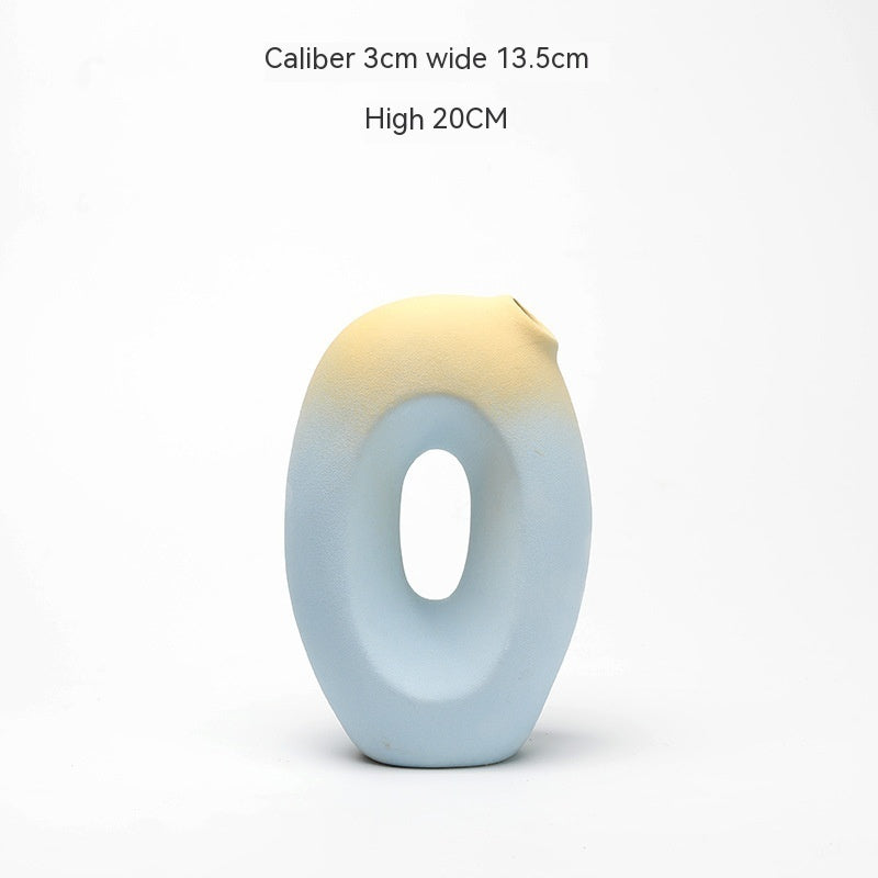 Ceramic Vase Creative Living Room Dried Flowers Flower Arrangement Floral Decorations - Grand Goldman