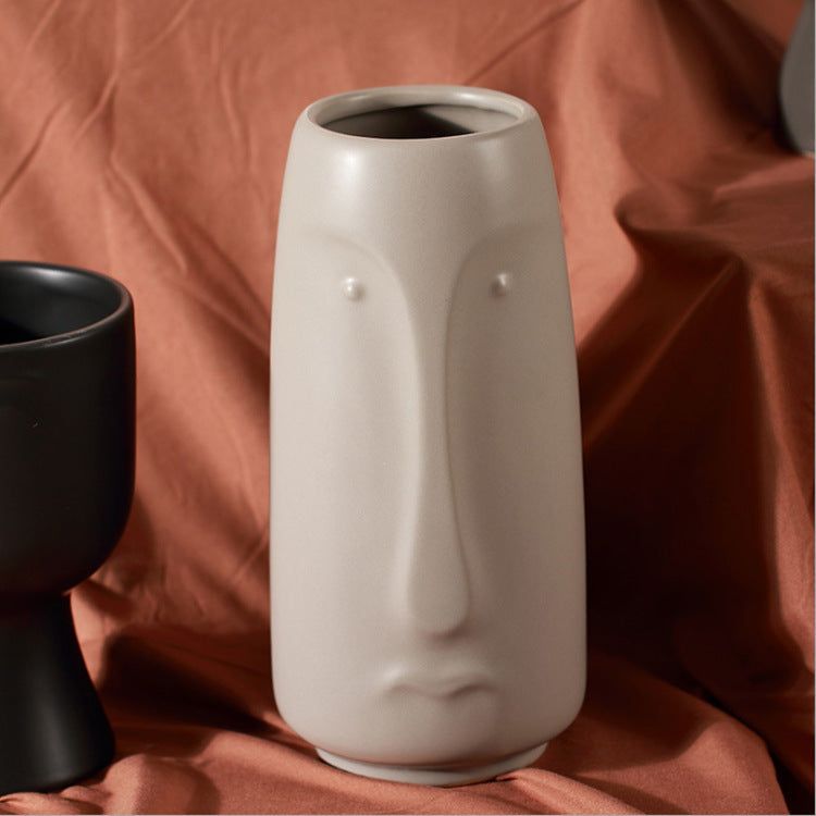 Ceramic Vase Decoration Dried Flower Art Face Flower - Grand Goldman