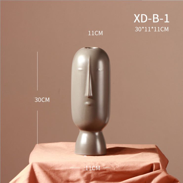 Ceramic Vase Decoration Dried Flower Art Face Flower - Grand Goldman