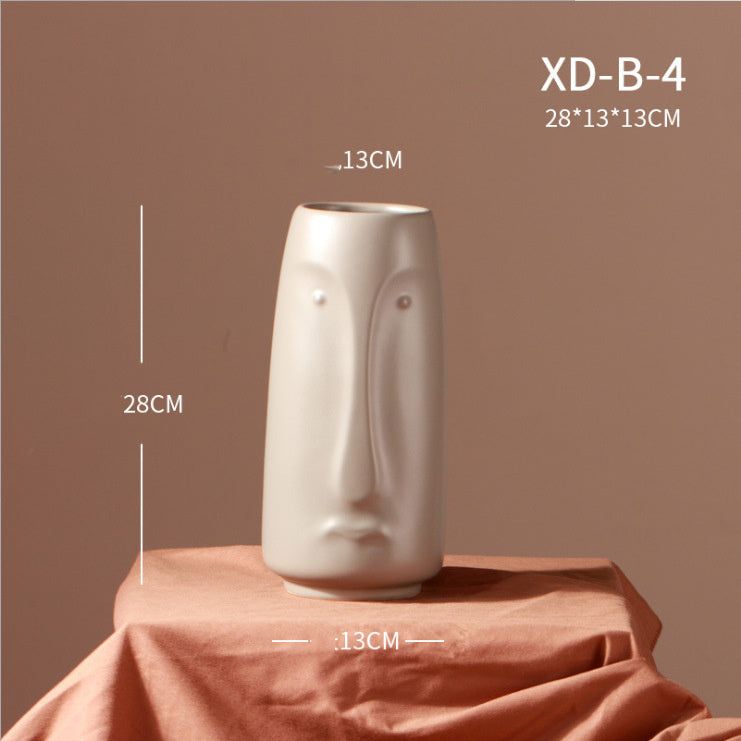 Ceramic Vase Decoration Dried Flower Art Face Flower - Grand Goldman