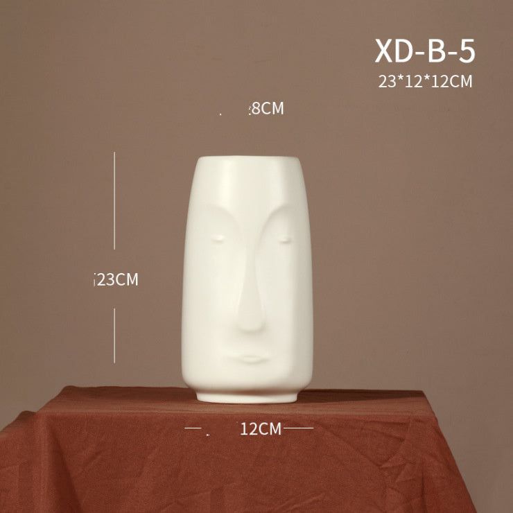 Ceramic Vase Decoration Dried Flower Art Face Flower - Grand Goldman