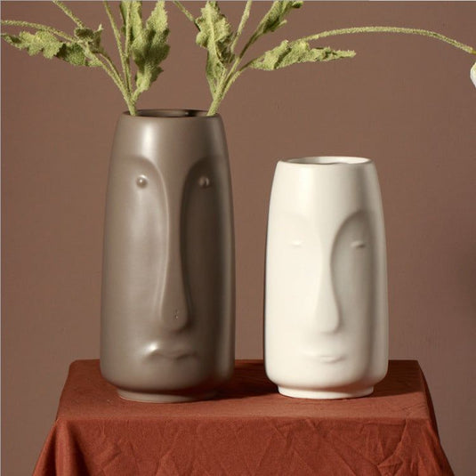 Ceramic Vase Decoration Dried Flower Art Face Flower - Grand Goldman