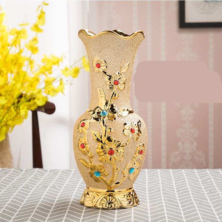 Ceramic Vase Electroplating Gold European Style Home Living Room Decoration - Grand Goldman