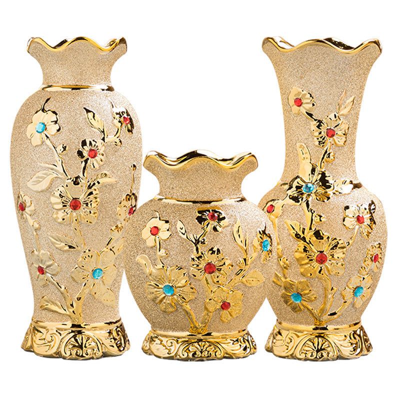 Ceramic Vase Electroplating Gold European Style Home Living Room Decoration - Grand Goldman
