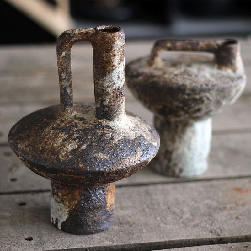 Ceramic Vase Flower Arrangement Vintage Handmade Silent Ornaments - Grand Goldman