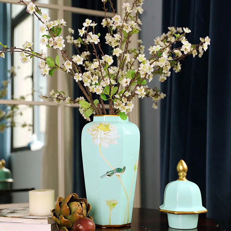 Ceramic Vase General Jar Ginger Cans Chinese Vintage Bottle Porcelain Handicraft Ornaments Home Decoration Accessories - Grand Goldman