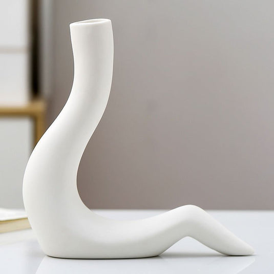 Ceramic Vase Minimalist Human Flower Arrangement - Grand Goldman
