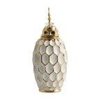 Ceramic Vase Porcelain Ginger Jar Gold Check Irregular Handicraft Storage Tank Flower Vase Home Decoration Accessories - Grand Goldman