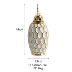 Ceramic Vase Porcelain Ginger Jar Gold Check Irregular Handicraft Storage Tank Flower Vase Home Decoration Accessories - Grand Goldman