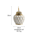 Ceramic Vase Porcelain Ginger Jar Gold Check Irregular Handicraft Storage Tank Flower Vase Home Decoration Accessories - Grand Goldman