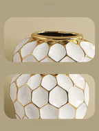 Ceramic Vase Porcelain Ginger Jar Gold Check Irregular Handicraft Storage Tank Flower Vase Home Decoration Accessories - Grand Goldman