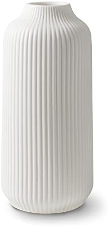 Ceramic Vase in Nordic Style, Deco Vase Large for Pampas Grass as Boho Deco, Vase Black Matt 8 inch for Flowers, Scandinavian Design Home Decoration for Fresh Flowers, Dried Flowers (Size M) - Grand Goldman