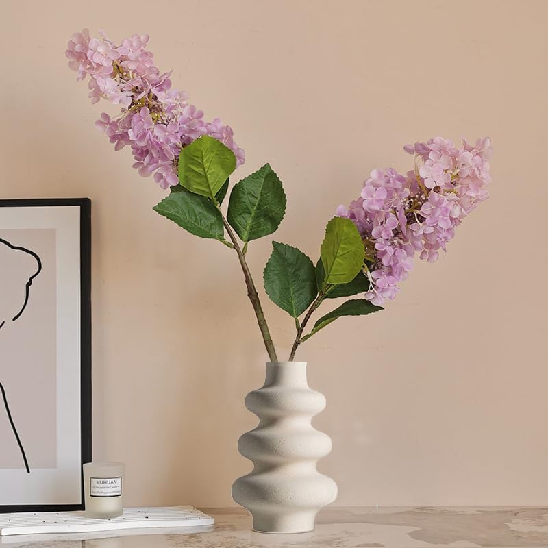 Ceramic Vases Set 2, Modern Home Decor,Off White Round Vases,Modern Dried Flower Vases, Boho Home Decor for Centerpieces Wedding Dinner Table Party Living Room Office Bedroom - Grand Goldman