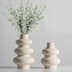 Ceramic Vases Set 2, Modern Home Decor,Off White Round Vases,Modern Dried Flower Vases, Boho Home Decor for Centerpieces Wedding Dinner Table Party Living Room Office Bedroom - Grand Goldman