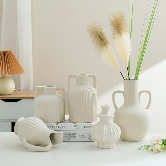 Ceramic White Dry Flower Vase - Grand Goldman