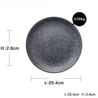 Ceramic dinner plate round creative breakfast plate - Grand Goldman