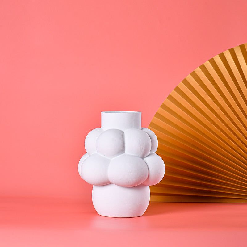 Ceramic vase decoration Nordic simple white dried flower vase - Grand Goldman