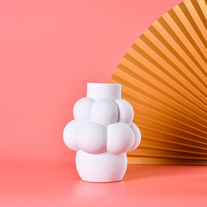 Ceramic vase decoration Nordic simple white dried flower vase - Grand Goldman