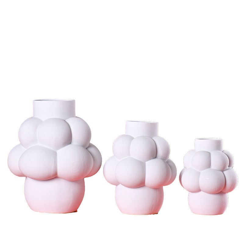 Ceramic vase decoration Nordic simple white dried flower vase - Grand Goldman