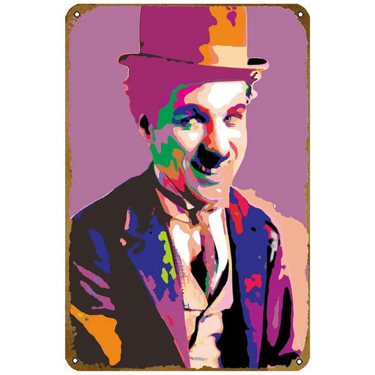 Chaplin Morden Time Tin Signs Vintage Plaque Metal Plate Retro Wall Art Posters for Home Cafe Bars Pubs Iron Painting Decoration - Grand Goldman