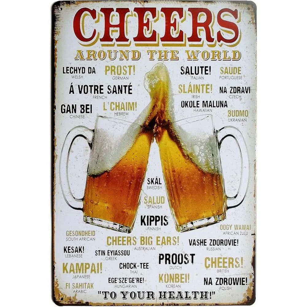 Cheers A Beer Free Beer Tomorrow Metal Tin Signs Posters Plate Wall Decor for Man Cave Bars Cafe Clubs Retro Posters Plaque - Grand Goldman