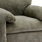 Chenille Oversized Armchair - Modern Accent Chair & Single Sofa Lounge, 34'' Wide, Comfortable Seating for Living Room & Bedroom, Green - Grand Goldman