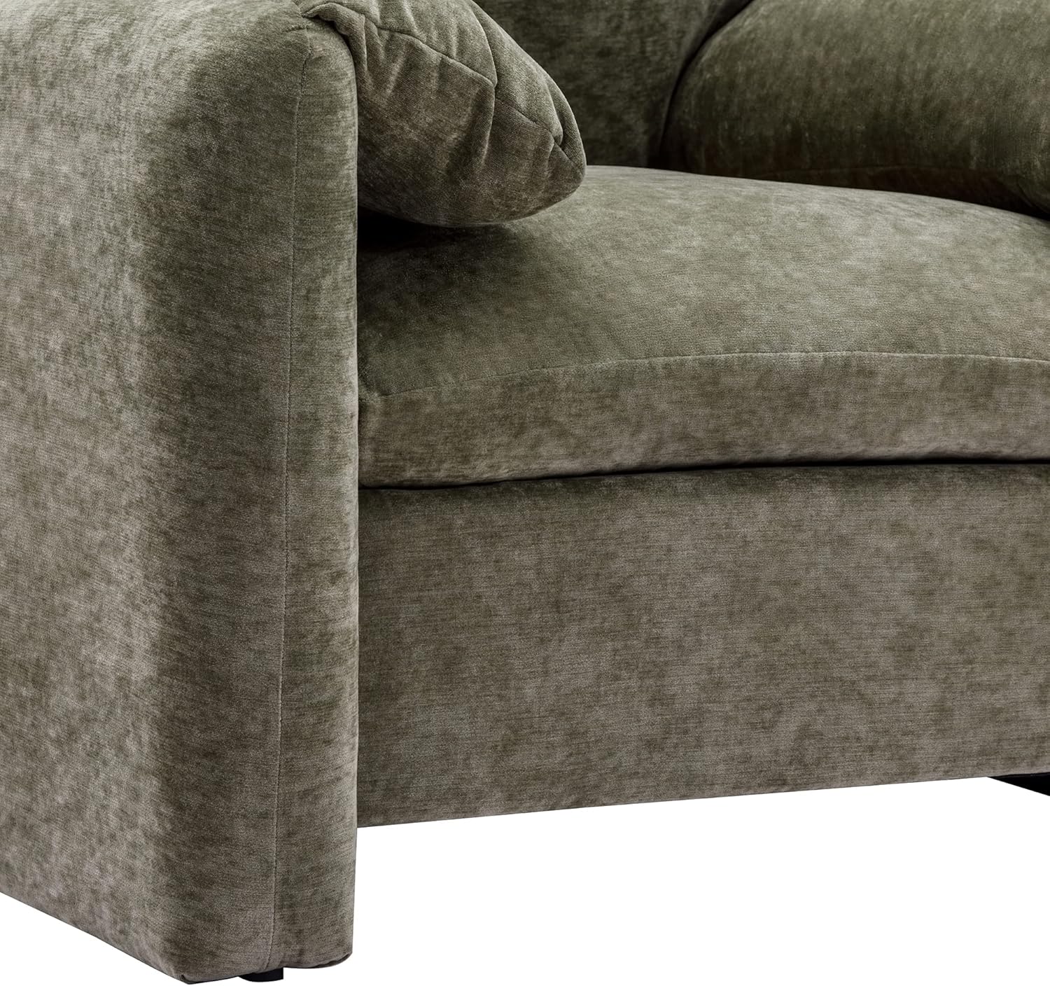 Chenille Oversized Armchair - Modern Accent Chair & Single Sofa Lounge, 34'' Wide, Comfortable Seating for Living Room & Bedroom, Green - Grand Goldman