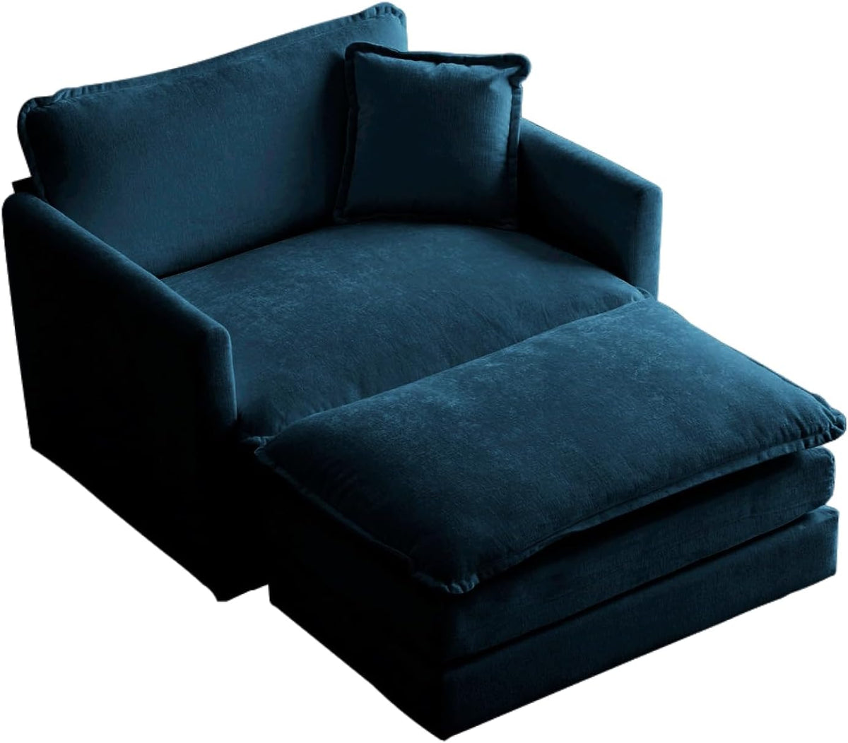 Chenille Oversized Chair with Ottoman - 41.4”W Comfy Accent Chair and Ottoman Set, Single Sofa Chair, Deep Seat Lounge Chair, Armchair for Living Room Bedroom Apartment, Emerald Green - Grand Goldman