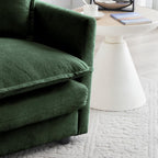 Chenille Oversized Chair with Ottoman - 41.4”W Comfy Accent Chair and Ottoman Set, Single Sofa Chair, Deep Seat Lounge Chair, Armchair for Living Room Bedroom Apartment, Emerald Green - Grand Goldman