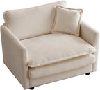 Chenille Oversized Chair with Ottoman - 41.4”W Comfy Accent Chair and Ottoman Set, Single Sofa Chair, Deep Seat Lounge Chair, Armchair for Living Room Bedroom Apartment, Emerald Green - Grand Goldman