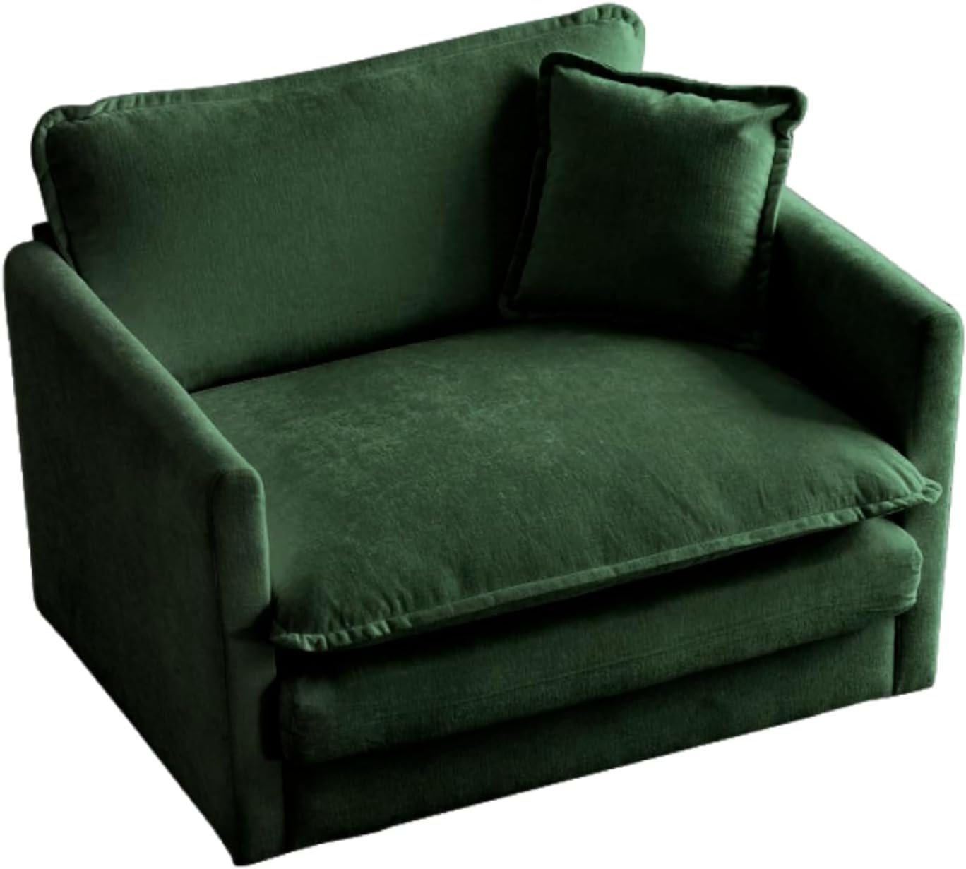 Chenille Oversized Chair with Ottoman - 41.4”W Comfy Accent Chair and Ottoman Set, Single Sofa Chair, Deep Seat Lounge Chair, Armchair for Living Room Bedroom Apartment, Emerald Green - Grand Goldman
