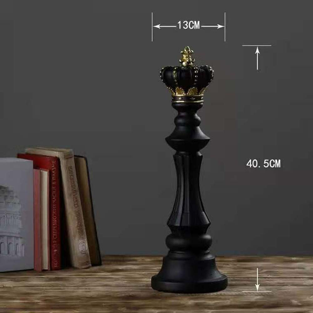 Chess King Queen Knight Statue Sculpture Ornament Collectible Figurine Craft - Grand Goldman