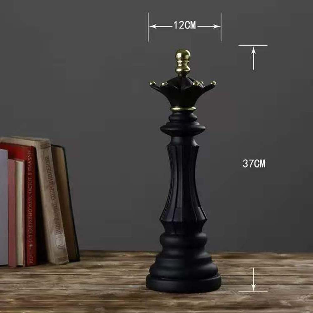 Chess King Queen Knight Statue Sculpture Ornament Collectible Figurine Craft - Grand Goldman