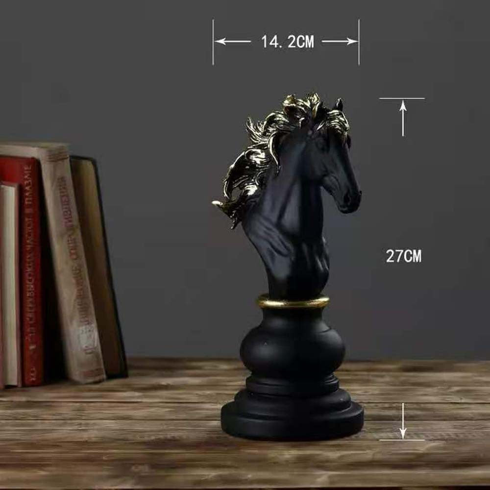 Chess King Queen Knight Statue Sculpture Ornament Collectible Figurine Craft - Grand Goldman