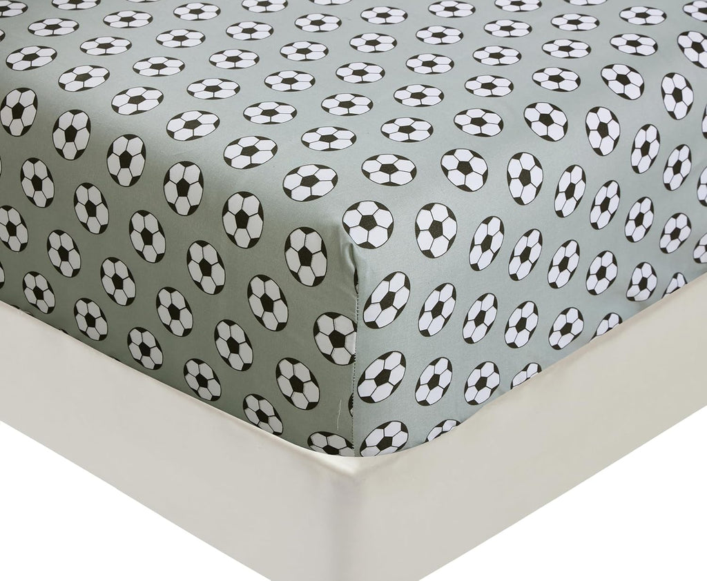 Chezmoi Collection 4-Piece Kids/Teens Sports Sheet Set - Soft Microfiber Gray White Baseball, Full Size - Grand Goldman