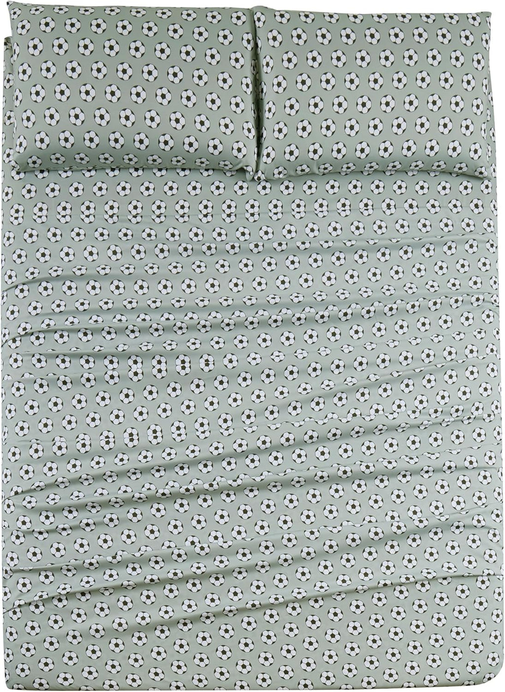 Chezmoi Collection 4-Piece Kids/Teens Sports Sheet Set - Soft Microfiber Gray White Baseball, Full Size - Grand Goldman