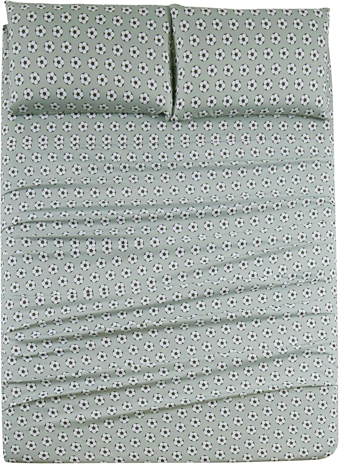 Chezmoi Collection 4-Piece Kids/Teens Sports Sheet Set - Soft Microfiber Gray White Baseball, Full Size - Grand Goldman