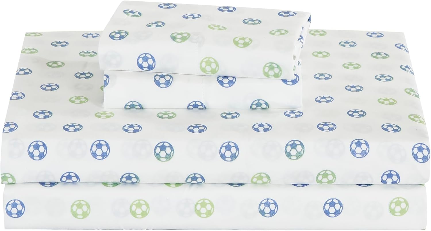 Chezmoi Collection 4-Piece Kids/Teens Sports Sheet Set - Soft Microfiber Gray White Baseball, Full Size - Grand Goldman